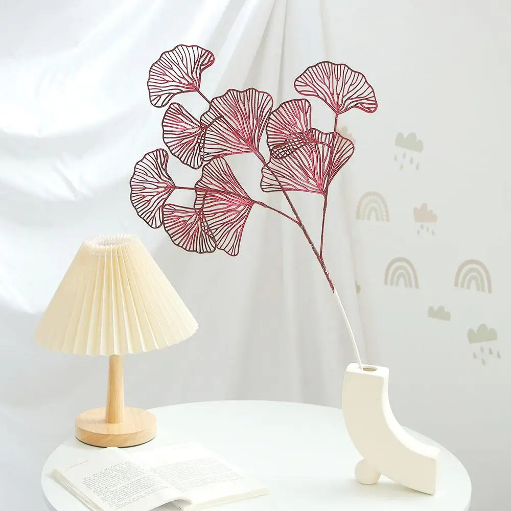 Fake Wedding Ginkgo Leaf Flowers Branch Artificial Ginkgo Leaves Home Shop Decor