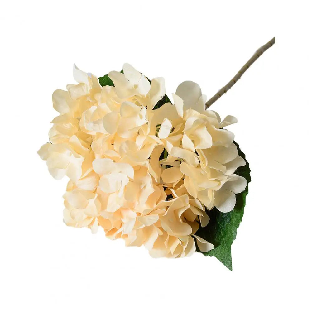 Realistic Fake Flowers Elegant Artificial Hydrangea with Green Leaves Stem for Wedding Home Decor Realistic Fake for Office