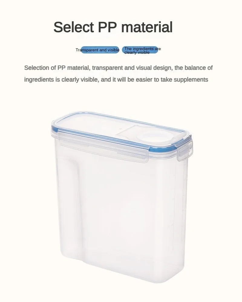 4pc Kitchen Food Storage Tank Miscellaneous Grain Storage Box 2.5L/4L Set Transparent PP Sealed and Waterproof Storage Container