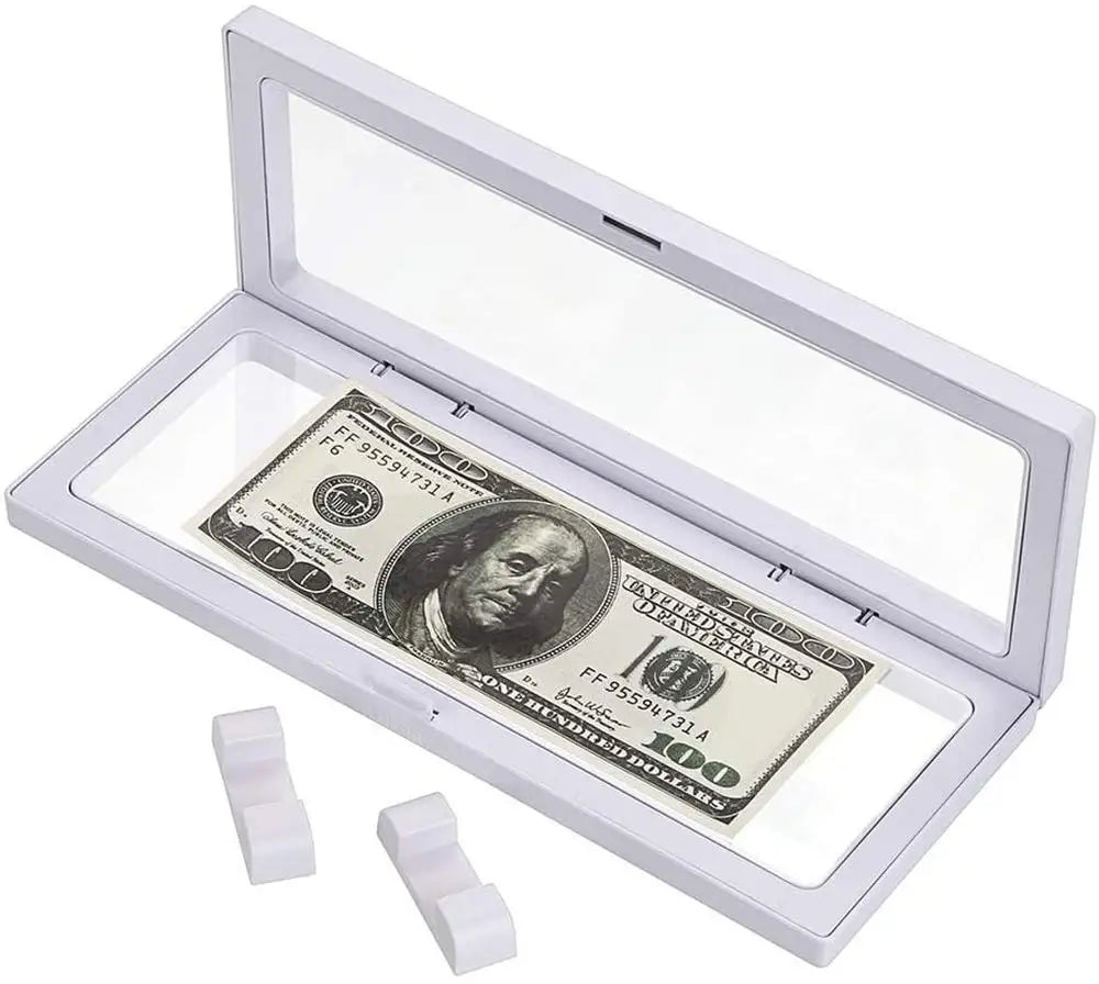 3Pcs Multifunctional Floating Display Box Storage Case for Military Challenge Coins Specimen Jewelry Display Holders with Stands