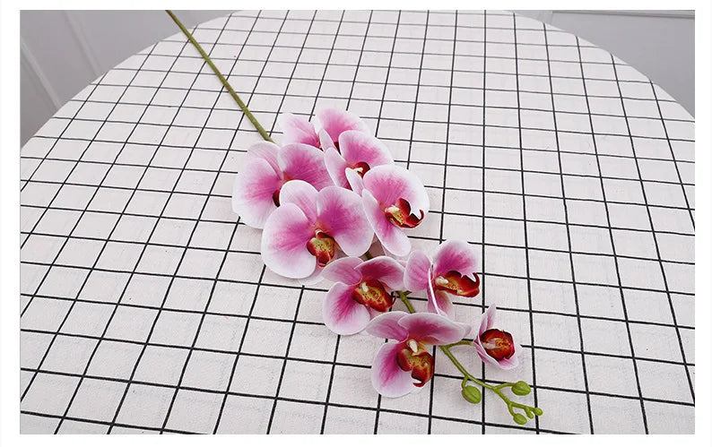 Artificial Butterfly Orchid Fake Phalaenopsis Flowers Artificial Orchid Stem Plants for Wedding Home Decoration
