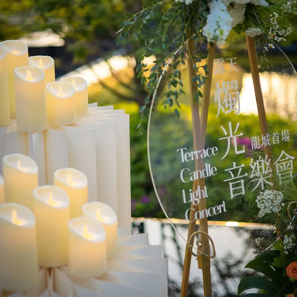 LED Electronic Candle Swinging Lighting Plastic Candle Lights Warm Yellow Light Simulation Candles Birthday Hotel Wedding