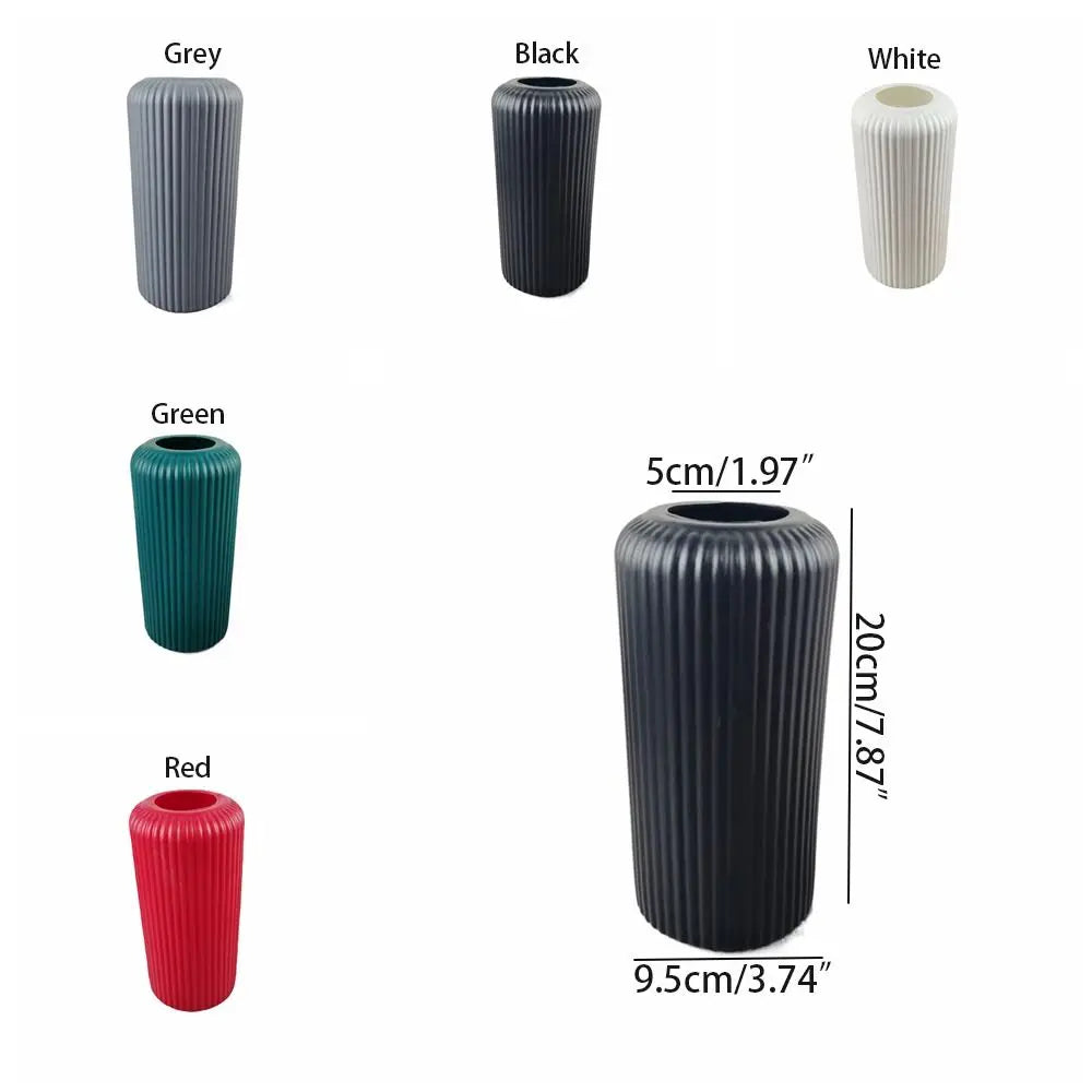 Creative Flower Art Hydroponic Vase Ornaments Light Capacity Vertical Nordic Vase Ornaments DIY Plastic Vase Living Room