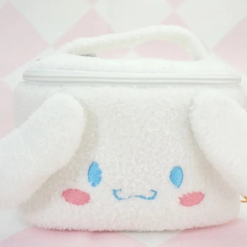 Sanrio Hello Kitty Plush Cosmetic Bag Cute Kuromi My Melody Zipper Large  Women Travel Make Up Toiletry Bag Washing Pouch Pouch