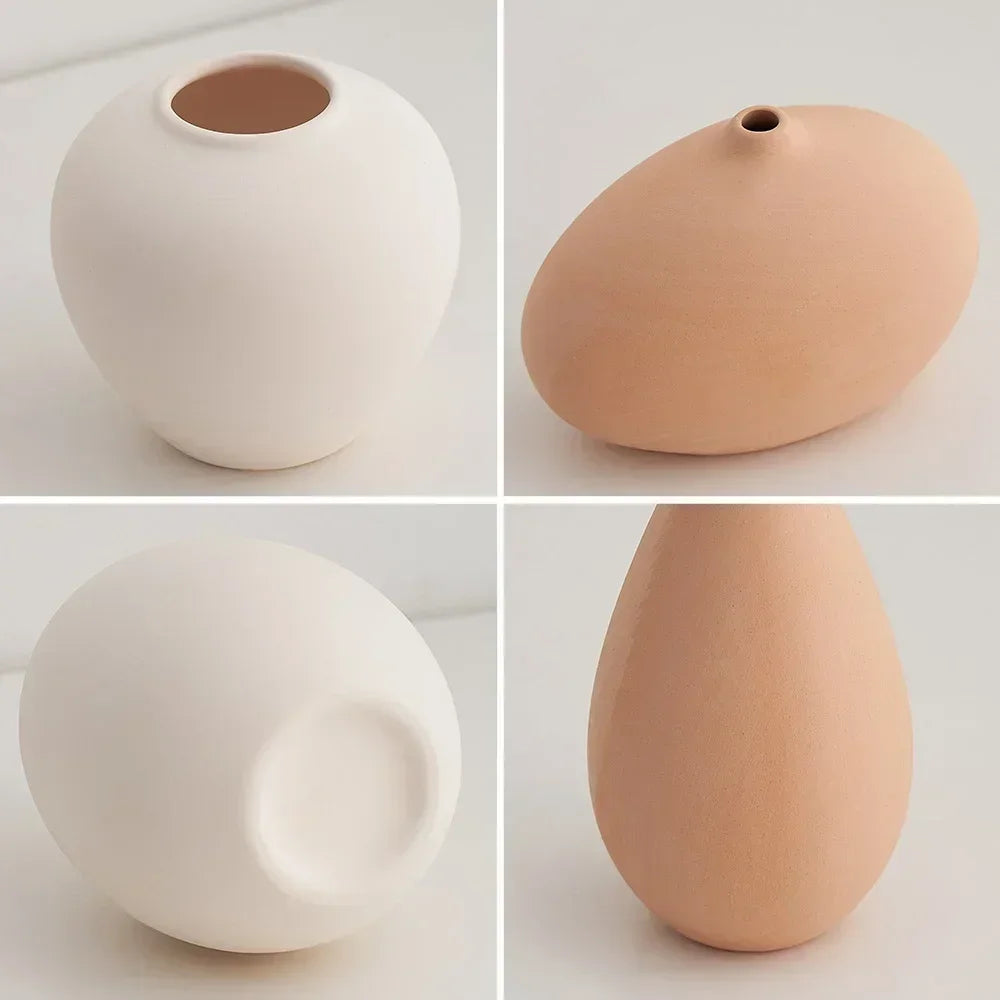 Plain Ceramic Vase Creative and Minimalist Arrangement Nordic Ins Style Decoration Pottery Props for Home Photography Plain Vas