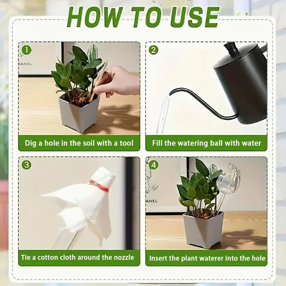 1/2/4pcs Automatic Plant Watering Bulbs Self Watering Ball  Water Device Drip Irrigation System Home Garden Flower Accessories