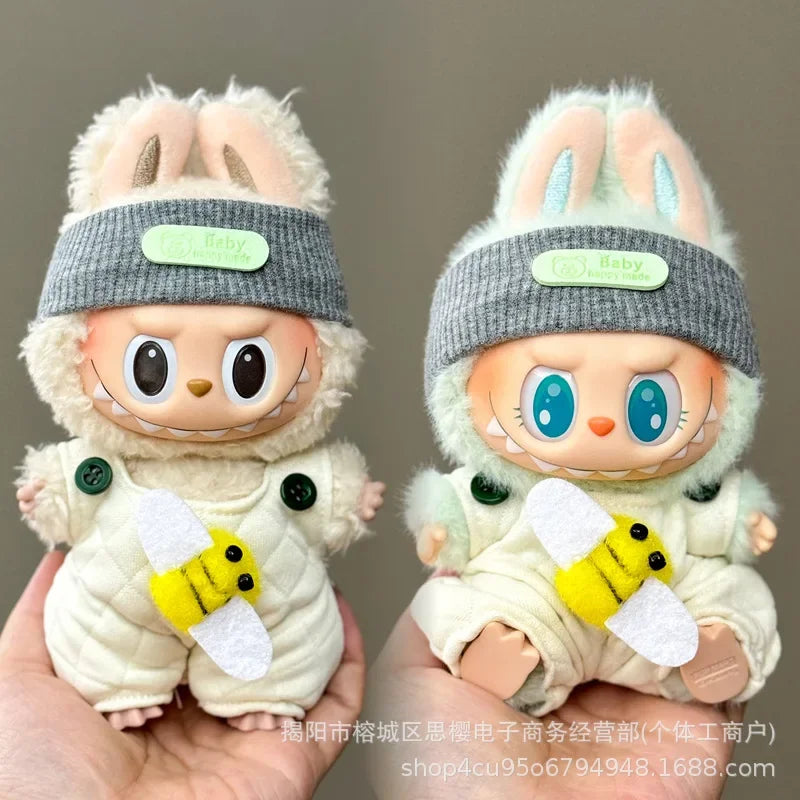 Labubu high imitation big baby clothes 17cm vinyl doll pendant plush toy clothes suit skirt