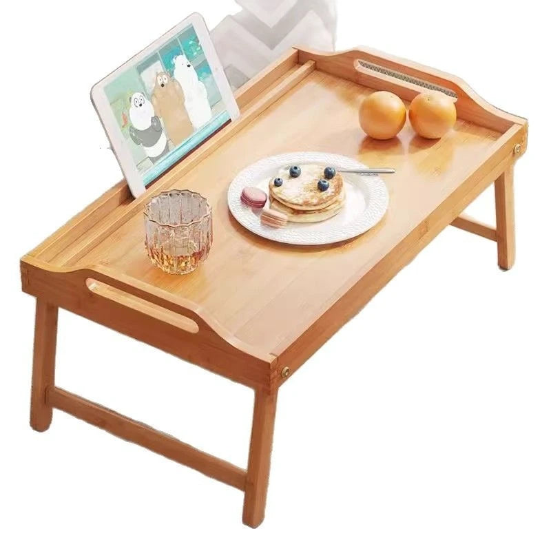 Bamboo breakfast table, bedroom, foldable computer desk, bed, lazy laptop, tablet table, children's study desk