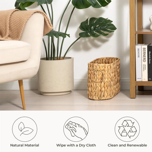Portable Desktop Sundry Storage Basket Practical Bathroom Supplies Storage Basket Imitation Rattan Woven Rectangular Storage Box
