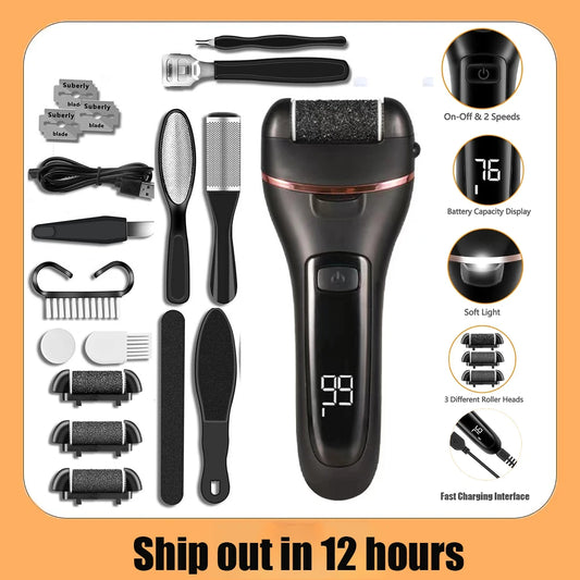 Electric Foot File Callus Remover Machine Rechargeable Foot Grinder Pedicure Machine Pedicure Device Foot Care Tools Feet