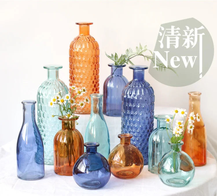 Glass Vase Living Room Decoration Small Fresh Flower Vases For Homes Table Bedroom Decor Modern Terrarium Home Accessories