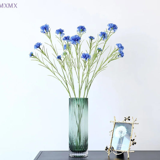 3 Forks/Bouquet Artificial Flower Silk Cornflower Fake Flowers Artificial Plant Decorative Flowers Home Decor Wedding Decor