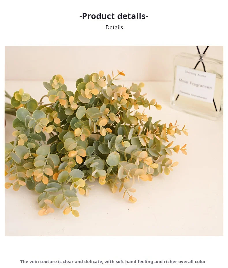 Artificial Eucalyptus Fake Plants Bouquet  Plastic Fake Leaf Flower Arrangement Material Party Home Wedding Decor Accessories