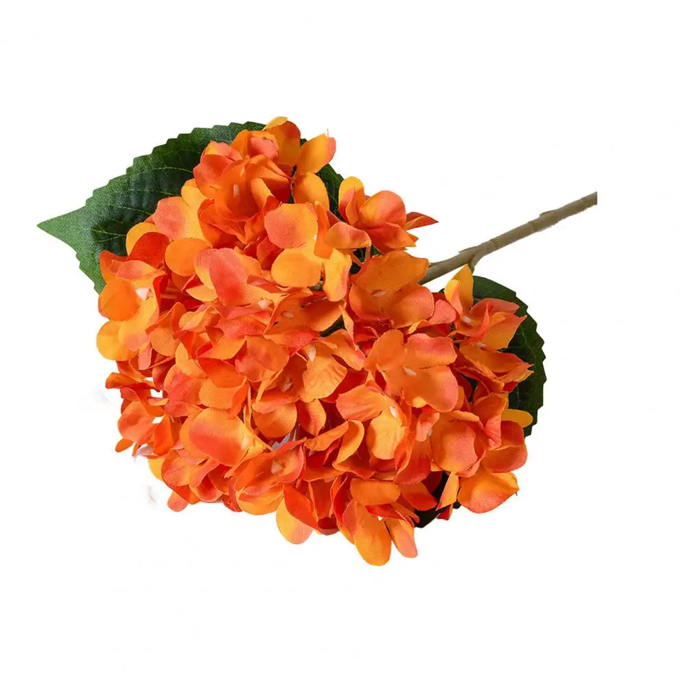 Realistic Fake Flowers Elegant Artificial Hydrangea with Green Leaves Stem for Wedding Home Decor Realistic Fake for Office