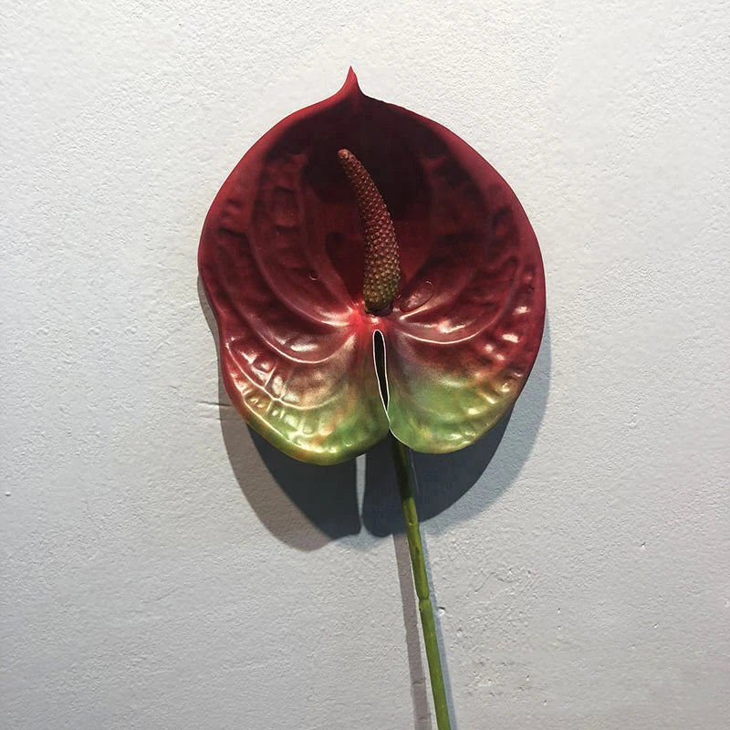 1Pcs Artificial Plants 57cm Real Touch Anthurium Fake Flowers Simulation Anthurium Artificial Flowers Wedding Home Decor