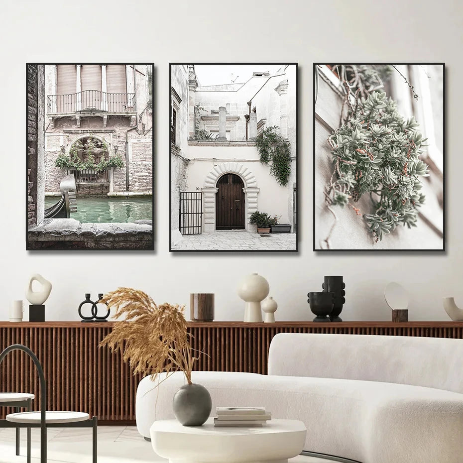 Scandinavian Minimalist Wall Art Italy Olive Tree Branches Leaves Architecture Canvas Painting Posters Prints Home Room Decor