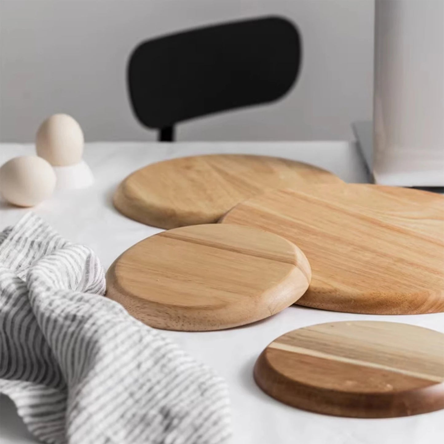 20/25/30cm Acacia Wood Serving Platter Tray Retro Round Pizza Salad Plate Fruit Dessert Tray Wooden Bread Cake Snacks Dishes