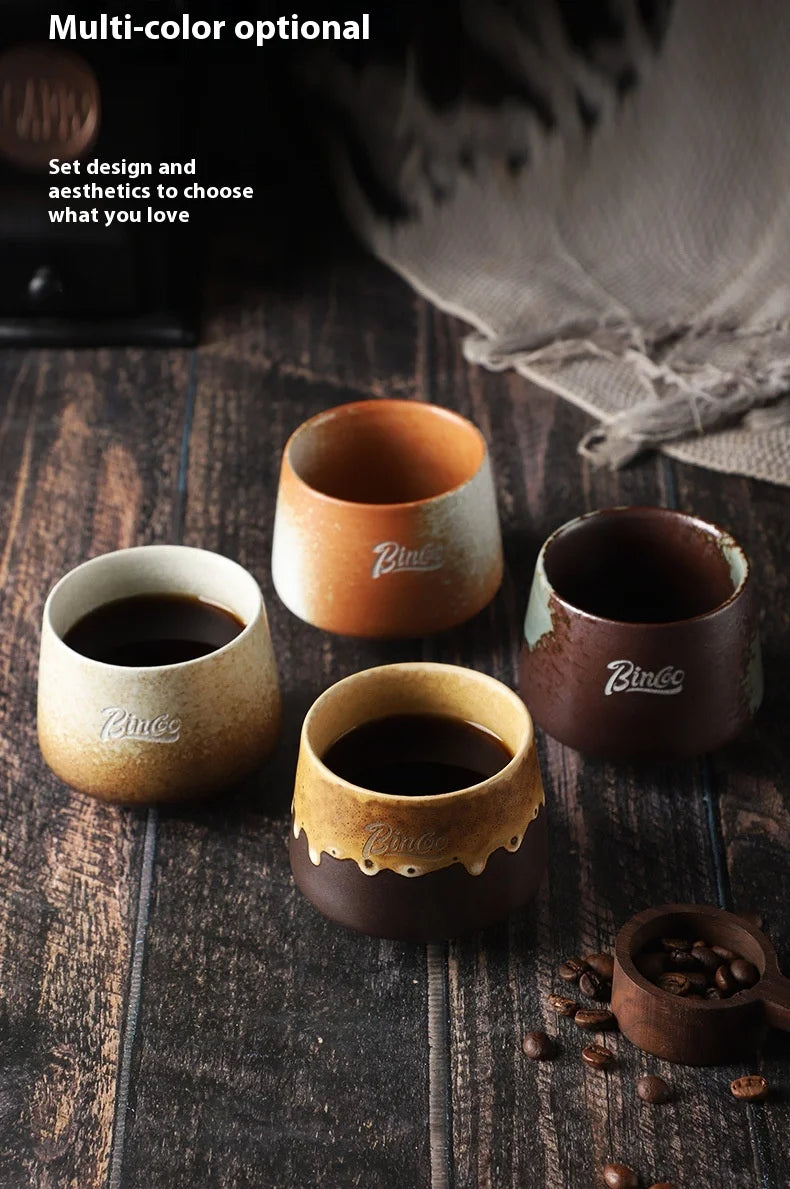 200ML Light Luxury Retro Mugs Ceramic Coffee Cups Handmade Latte & Matcha Kung Fu Tea Cup Retro Japanese Style Ceramic Tea Cup