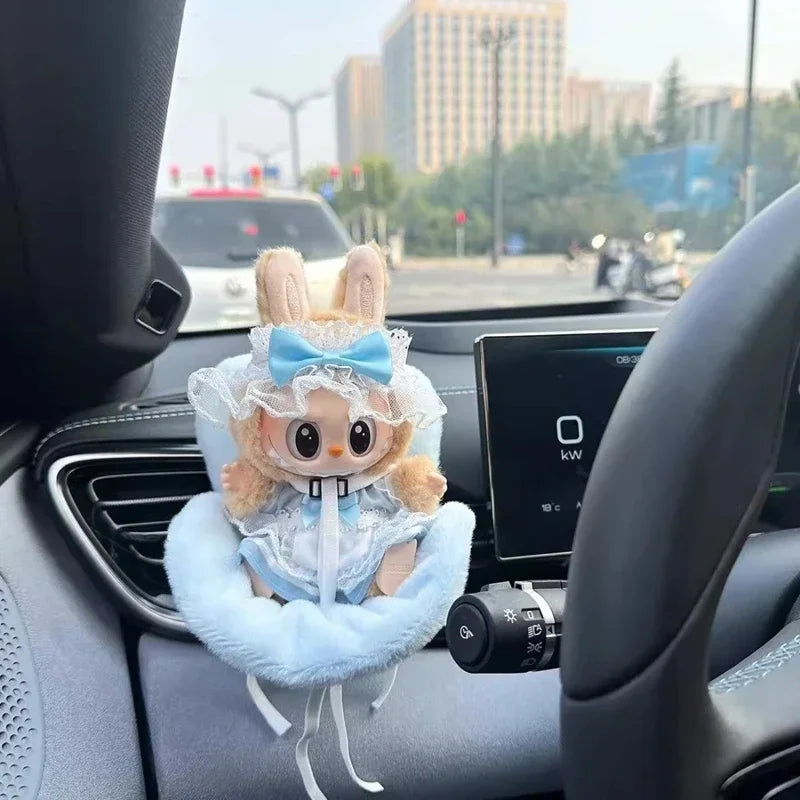 Labubu 15-17cm Doll Seat Labubu Doll Safety Seat Cute Doll Air Outlet Storage High-grade Car Interior Decoration Ornament Gifts