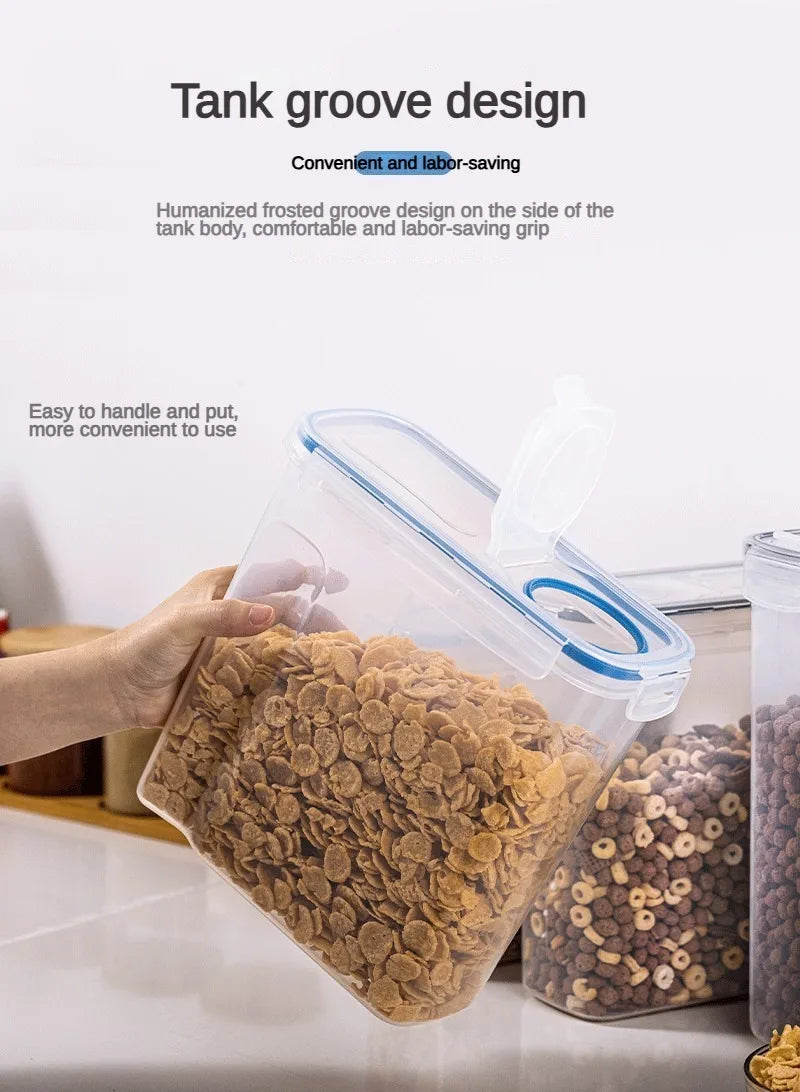 4pc Kitchen Food Storage Tank Miscellaneous Grain Storage Box 2.5L/4L Set Transparent PP Sealed and Waterproof Storage Container