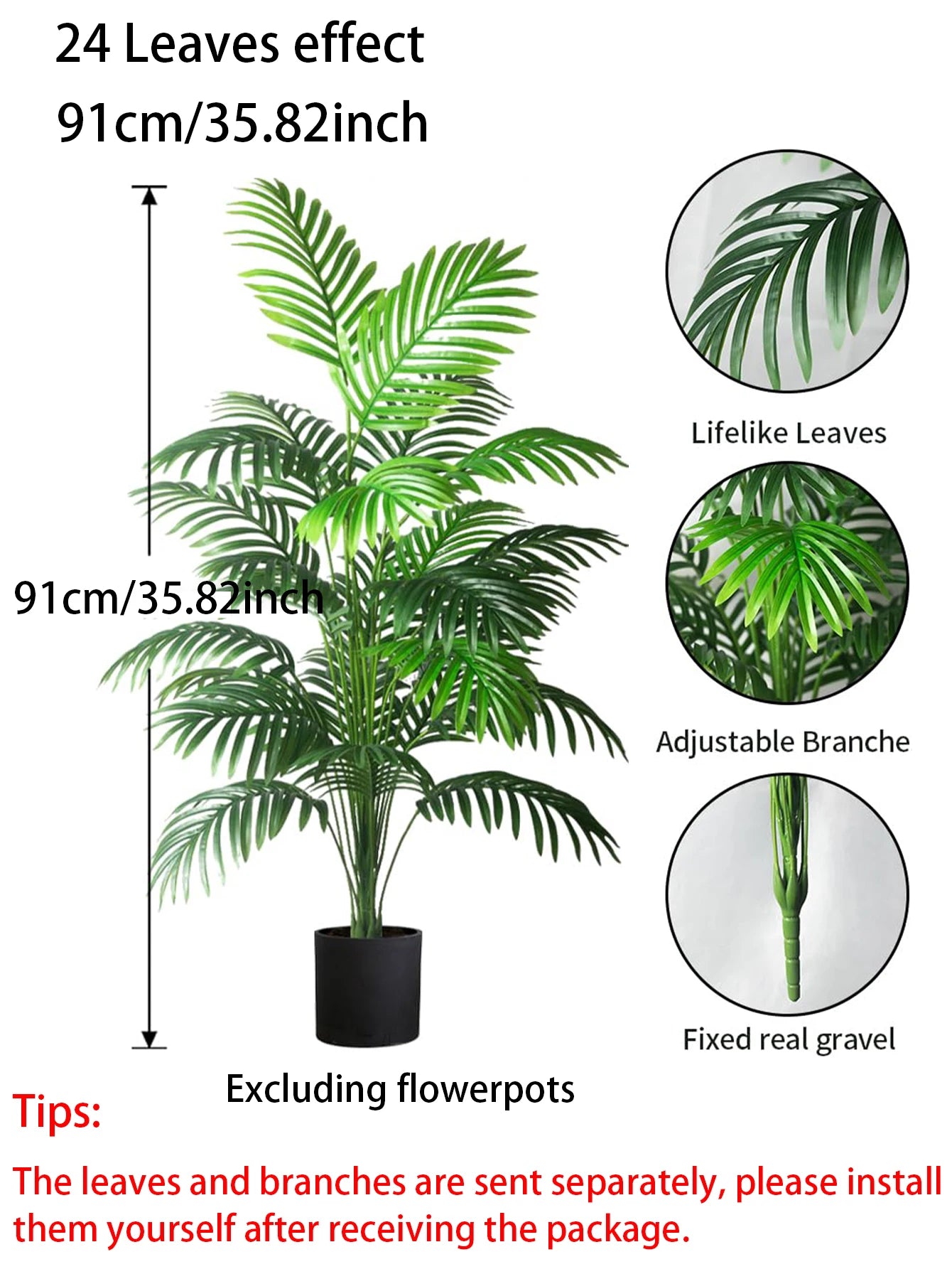 1pc 12/18/24 Leaves Artificial Plant Tropical Hibiscus Tree Indoor Decorative Green Plant Branch Bouquet Foliage Home Decoration