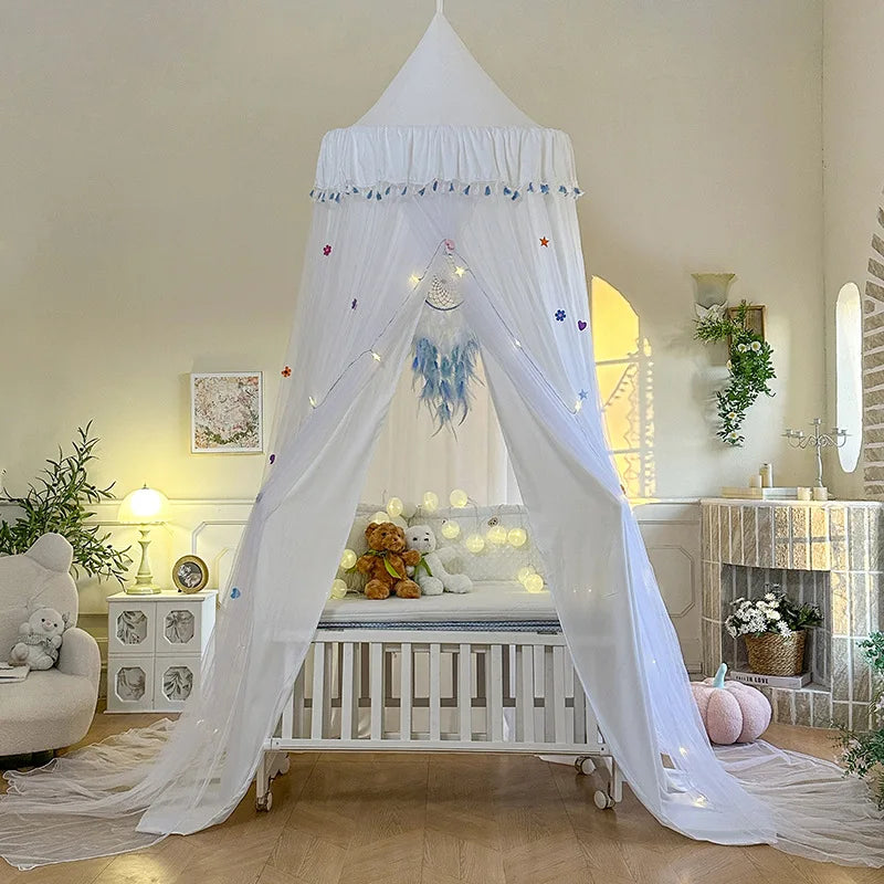 Dome bed curtain children's indoor light-proof bed curtain windproof bedside ceiling blackout double-layer mosquito net curtain