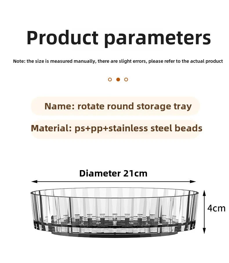 360° Rotating Plastic Storage Bins|Clear Cabinet Organizer for Kitchen/Pantry/Fridge/Cosmetic |Space-Saving Round Container