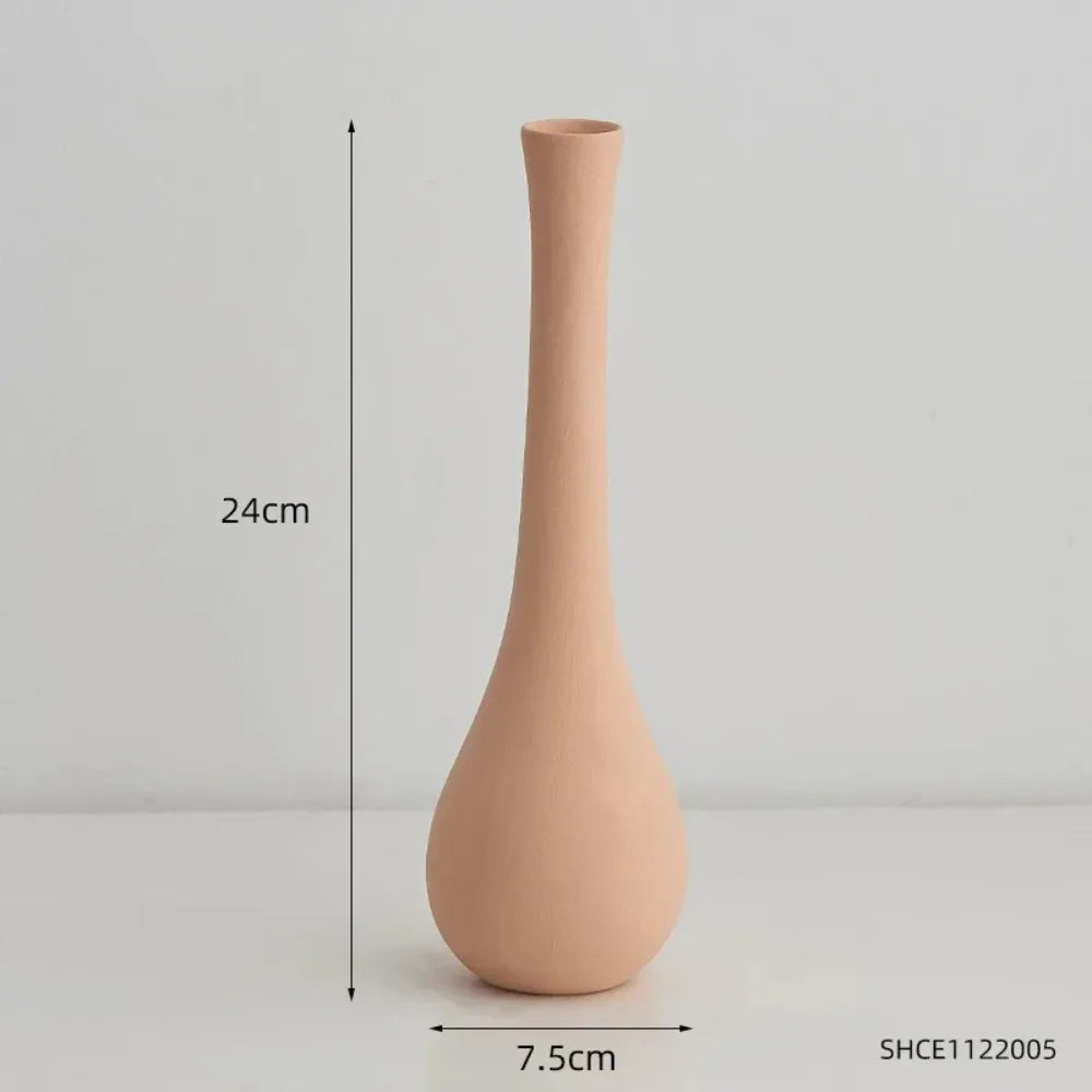 Plain Ceramic Vase Creative and Minimalist Arrangement Nordic Ins Style Decoration Pottery Props for Home Photography Plain Vas
