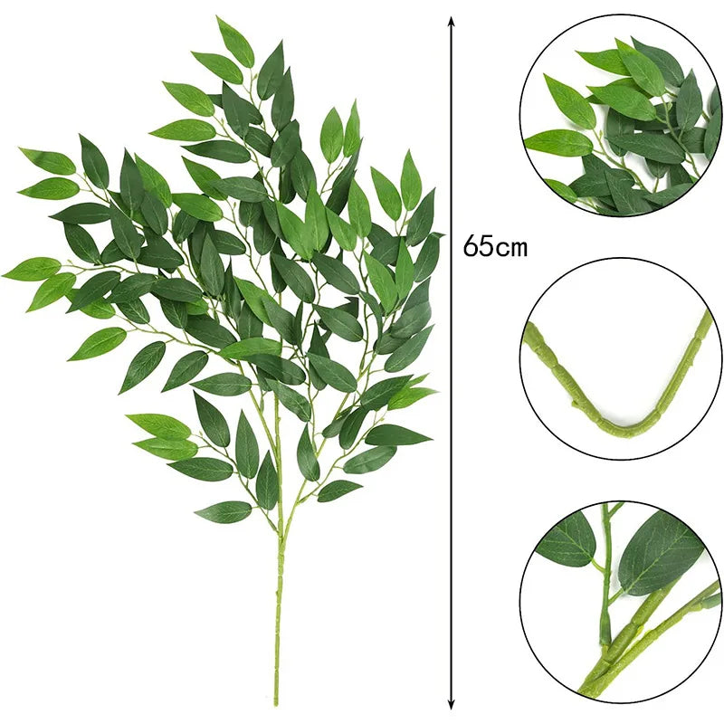 Artificial Leaves Bouquet Fake Willow Jungle Wedding Backdrop Christmas Decoration Faux Foliage Vine Party Home Decor Plant Xmas