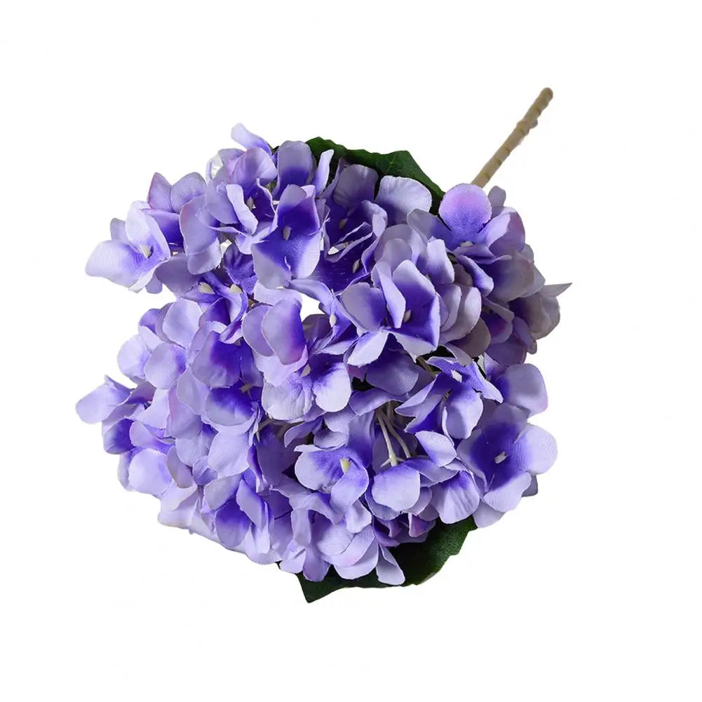 Realistic Fake Flowers Elegant Artificial Hydrangea with Green Leaves Stem for Wedding Home Decor Realistic Fake for Office