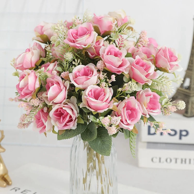 Artificial Rose Flowers Bouquet Silk Fake Flowers for Home Room Decor Garden Wedding Decoration Party Table Center DIY Ornaments