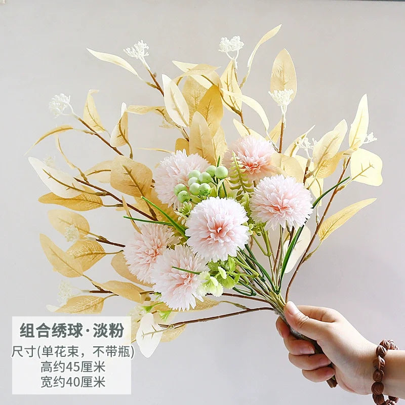 Artificial Flowers Peony Fake Flowers Hydrangea Crafts for DIY Home Bridal Wedding Party Festiva Decoration