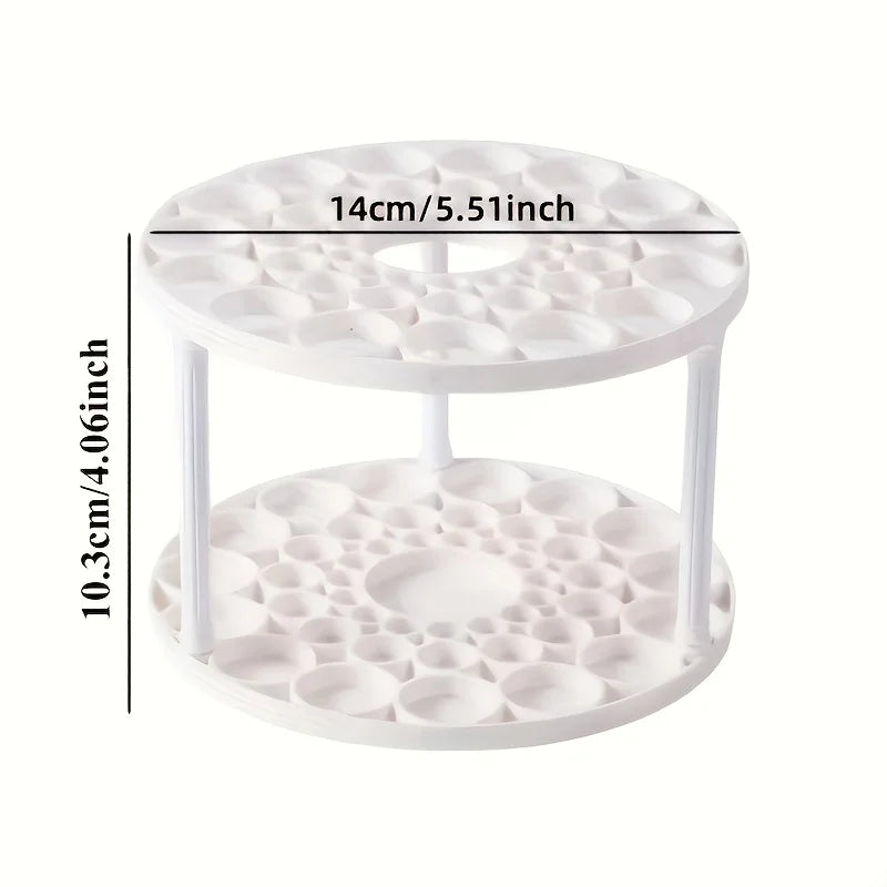 360° Rotating Brush Holder - Sleek White Plastic Organizer for Art Brushes, Space-Saving Desktop Accessory with Glazed Finish