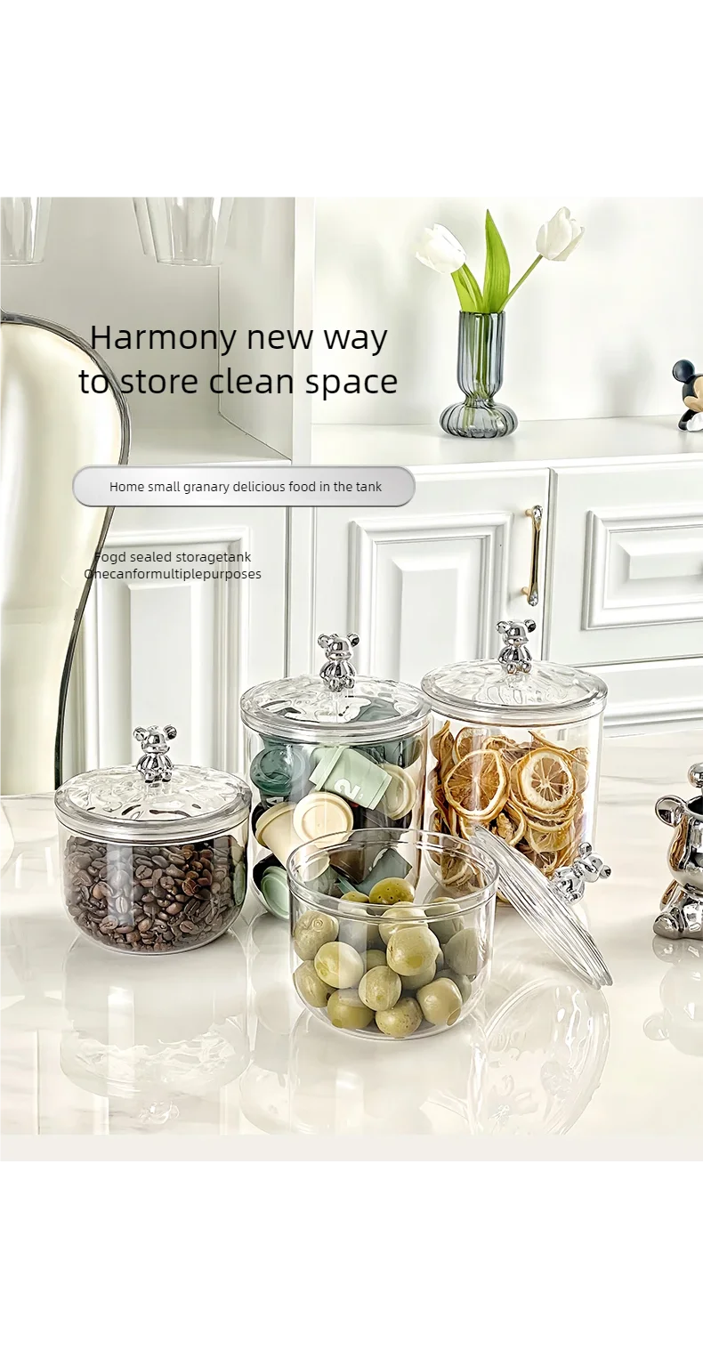 Kitchen grain jar, spice jars insect proof,moisture-proof, can store lemon slices, nuts, coffee beans,food organizer,storage box