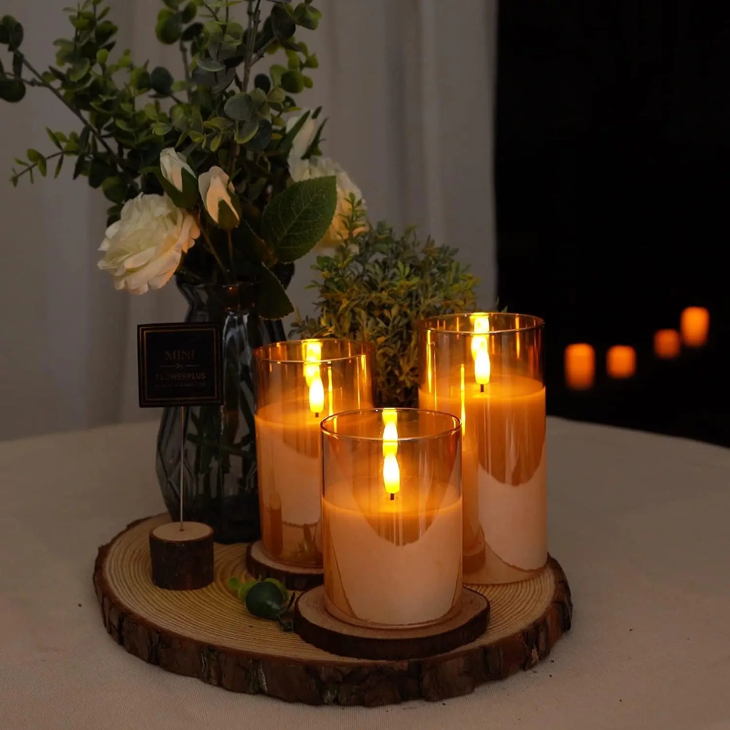 Flameless Candles 3D Wick Electric LED Candle Battery Operated with Remote Control for Party Hotel Wedding Birthday Decoration