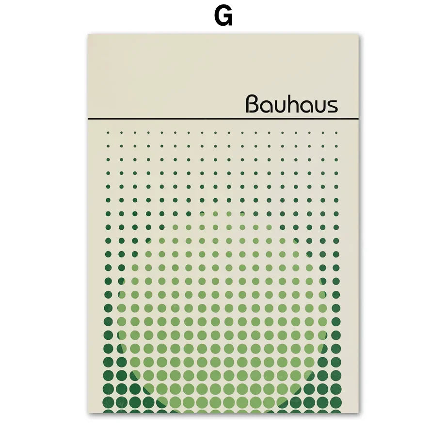 Scandinavian Modern Minimalist Wall Art Abstract Bauhaus Green Beautiful HD Canvas Poster Prints Home Bedroom Living Room Decor