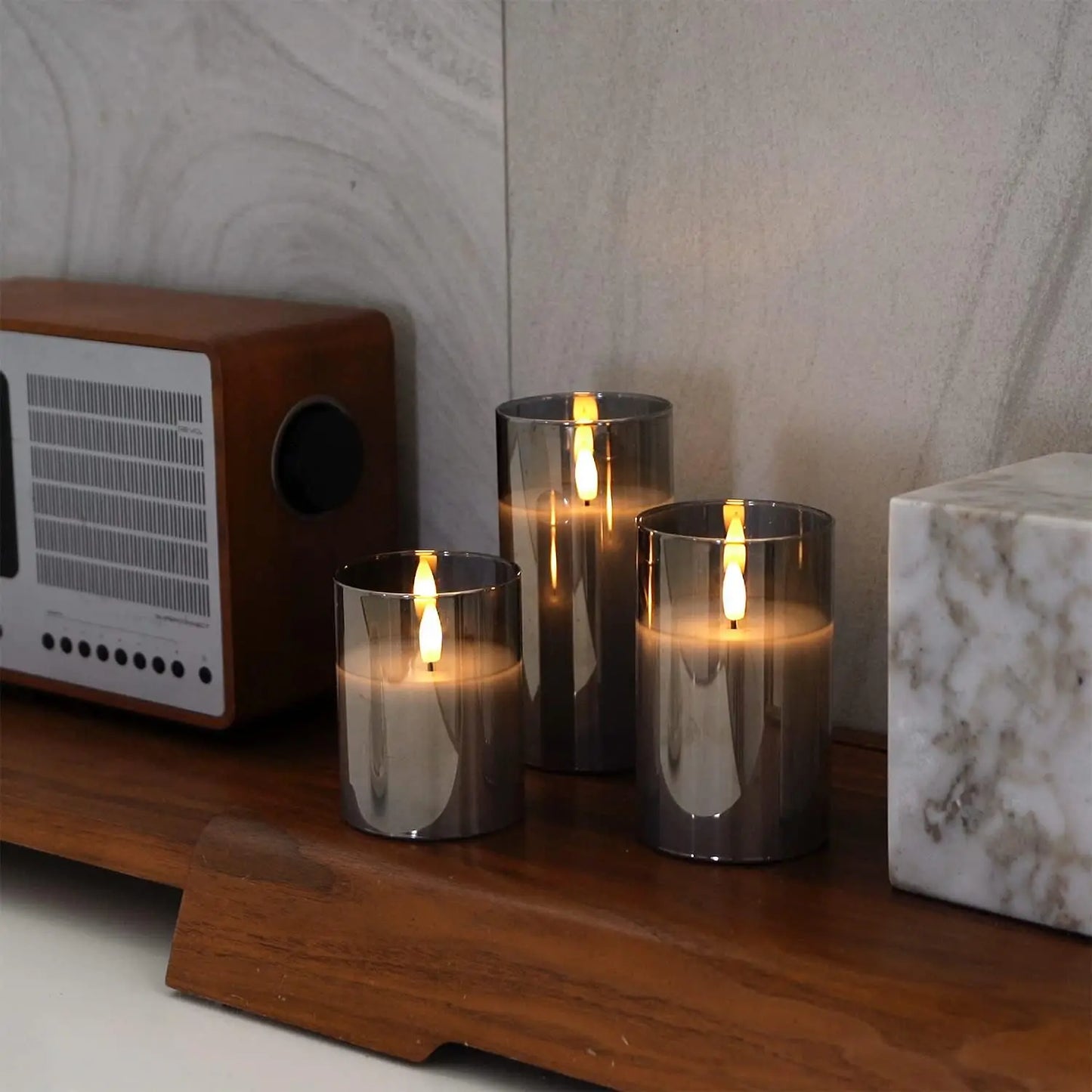 Flameless Candles 3D Wick Electric LED Candle Battery Operated with Remote Control for Party Hotel Wedding Birthday Decoration