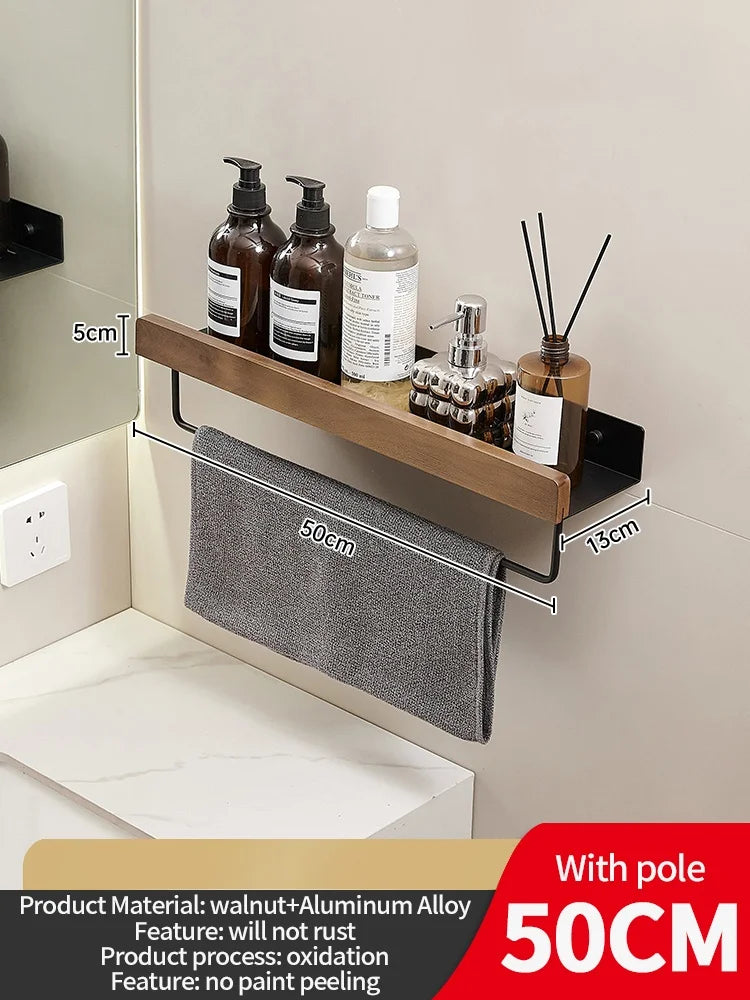 Wooden living room bathroom shelf wall mounted bathroom toilet sink shelf wall storage rack Kitchen shelf storage