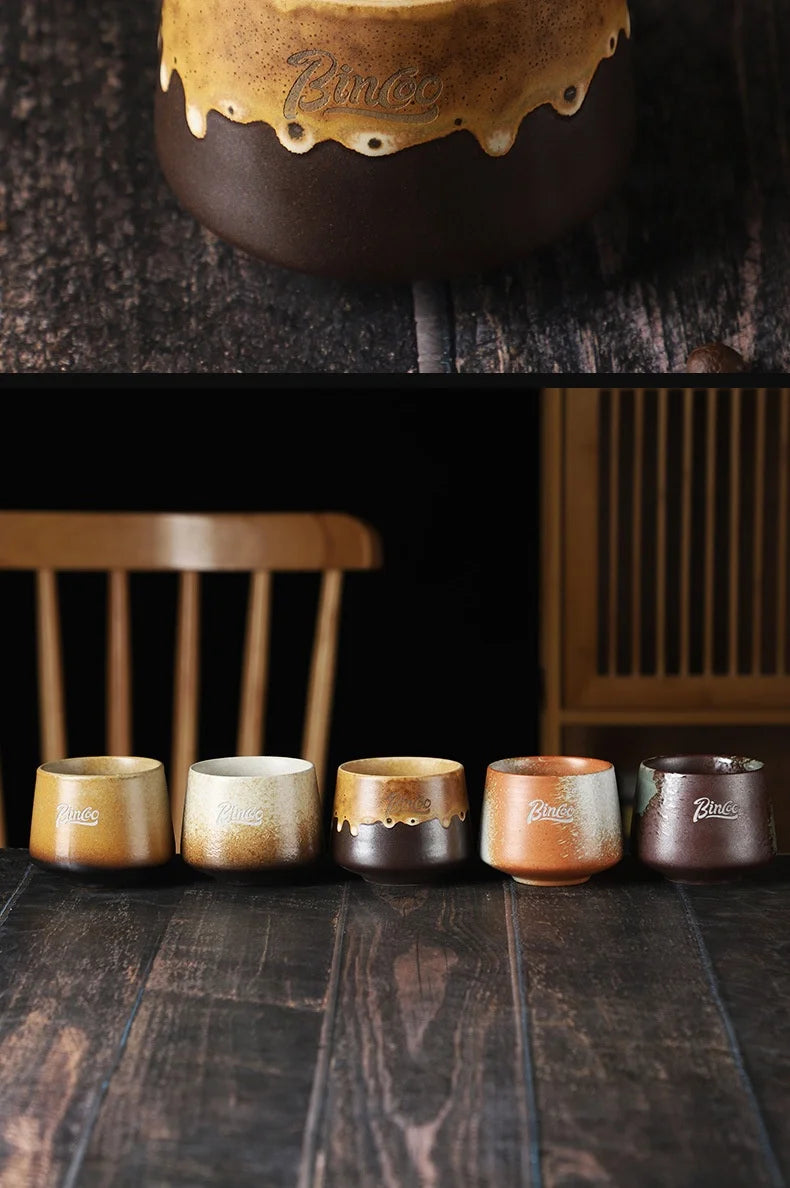 200ML Light Luxury Retro Mugs Ceramic Coffee Cups Handmade Latte & Matcha Kung Fu Tea Cup Retro Japanese Style Ceramic Tea Cup