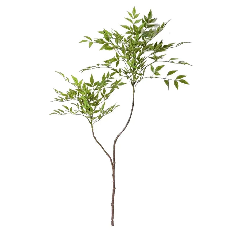 110cm 2 Forks Large Artificial Plants Fake Bamboo Tree Branch Plastic Nandina Leaves Tall Green Landscape For Home Garden Decor