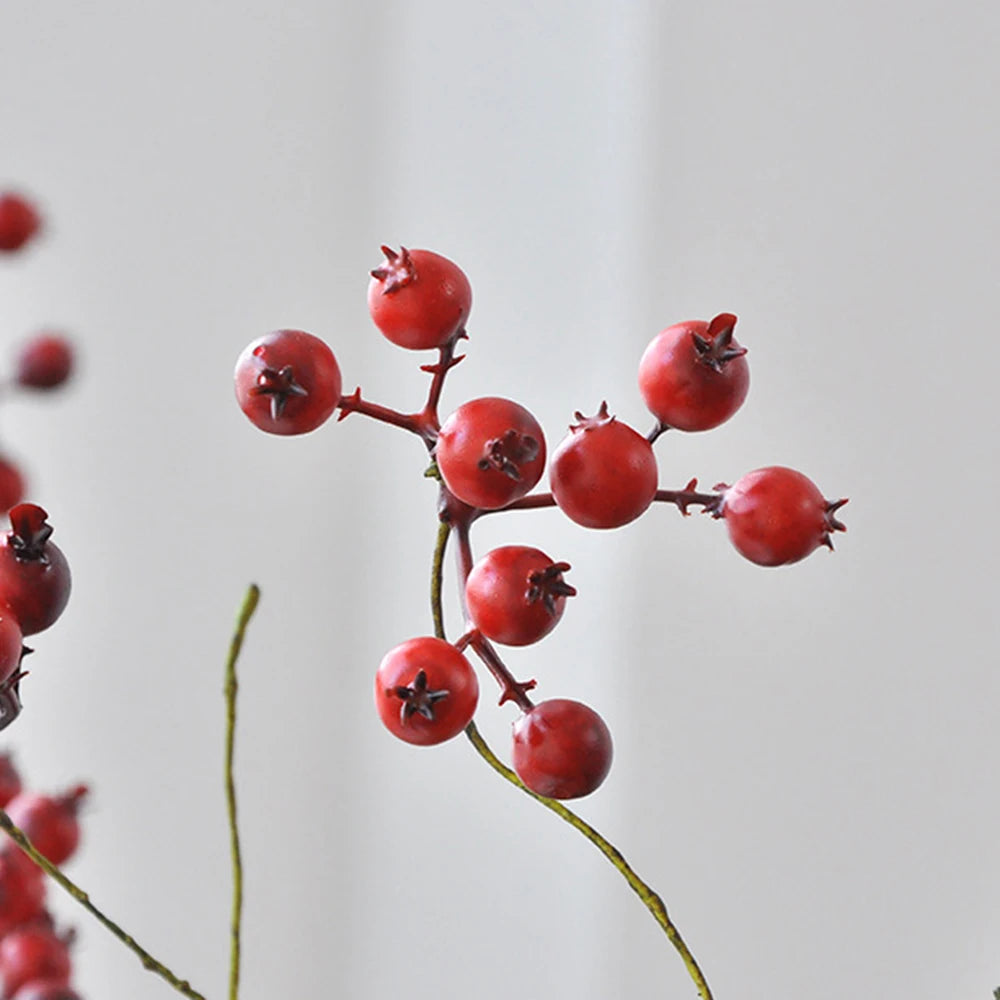 1 Branch Simulate Tree Fruit Flower Plant Branch Arrangement DIY Home Decoration