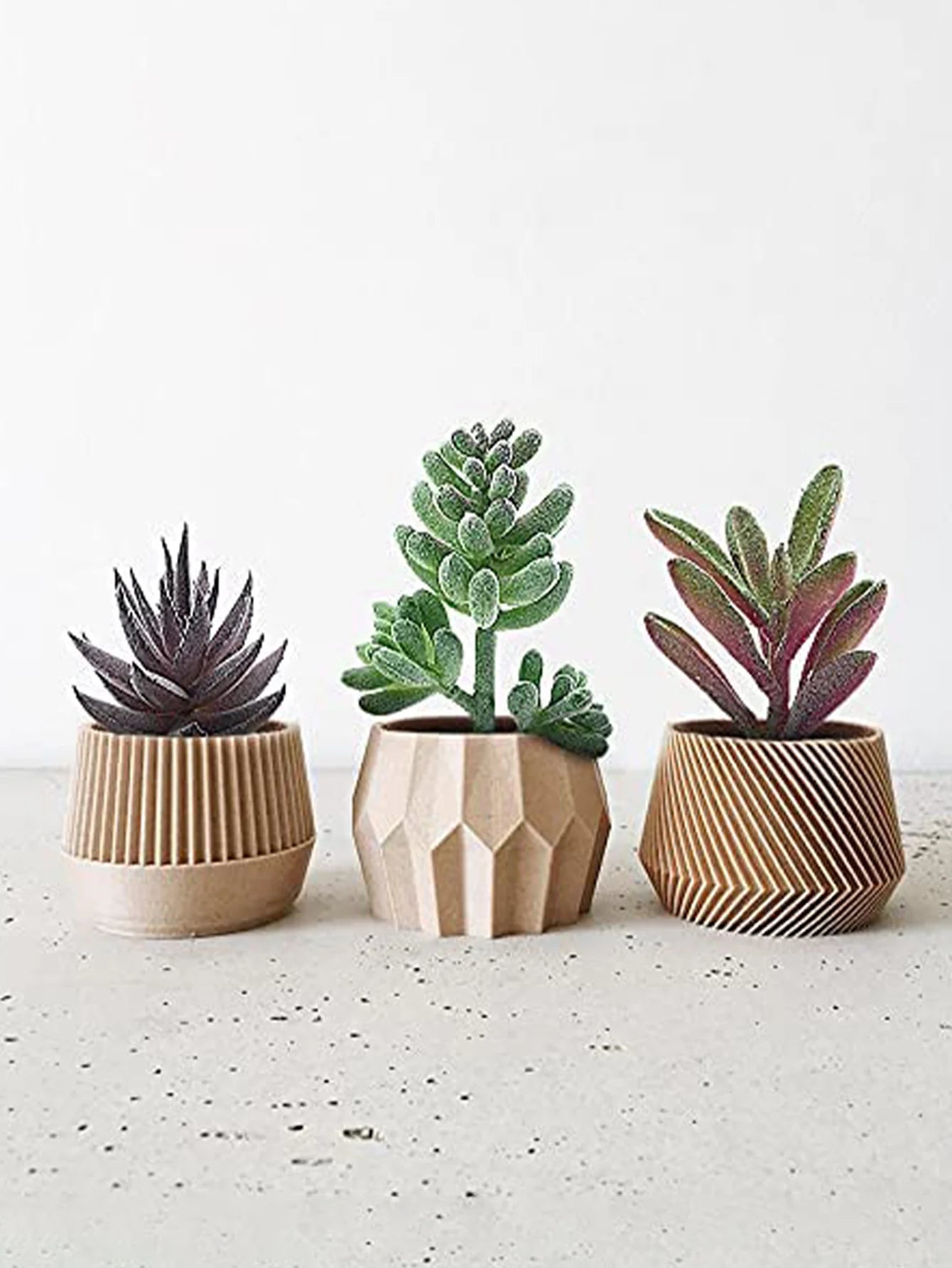 2/5/10pcs Artificial Succulent Plants Double Flocked Succulents Realistic Textured Cactus Mini Faux Succulents Fake Plant Decor