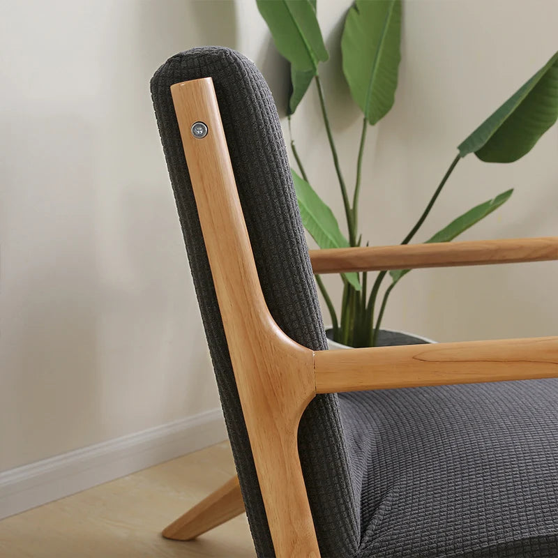Armchair Slipcover Elastic Modern Chair Cover Zipper Stretch Wood Arm Chair Cover Protector Removable Seat Cover Home Decor