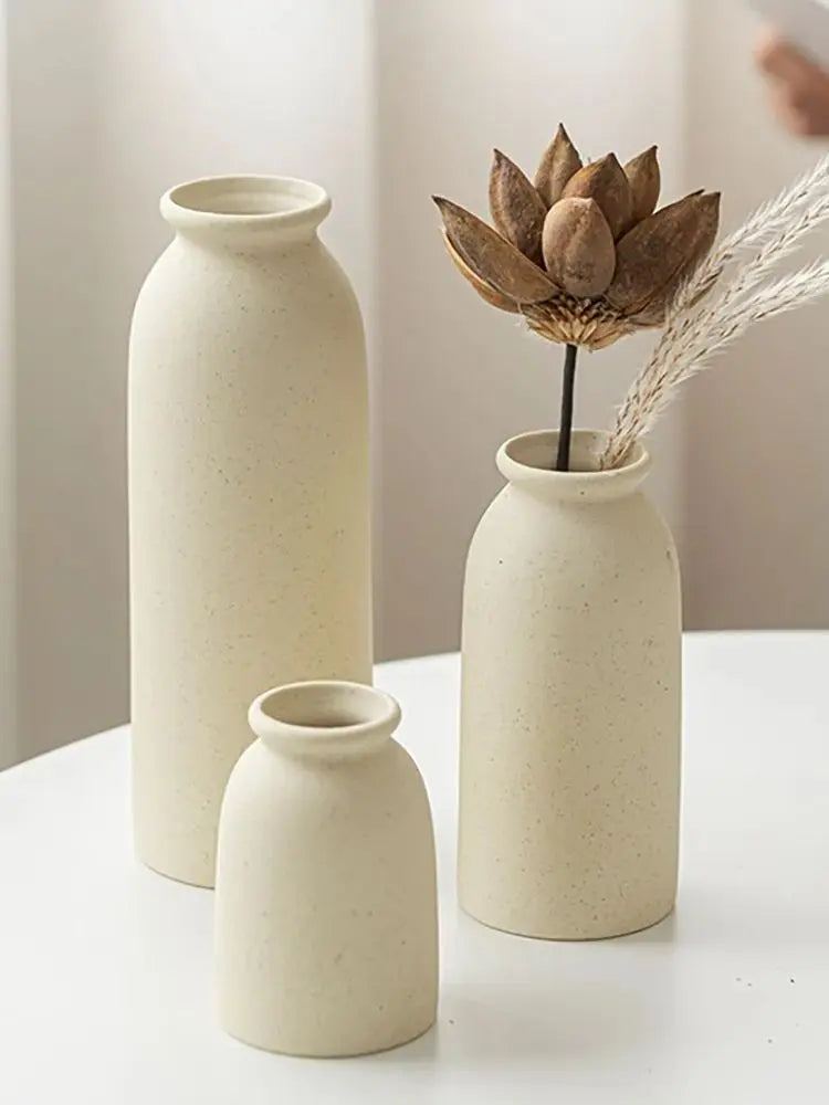 Ceramic Vase,Small Vases for Decor,Set 3 Modern Boho Vases for Flower Pampas,Fit for Living Room Shelf Decor