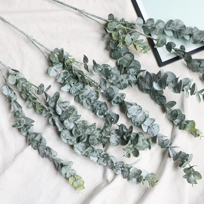 Real touch artificial eucalyptus branch leaf plants long leaf fake plants home decor dried artificial flowers wedding decoration