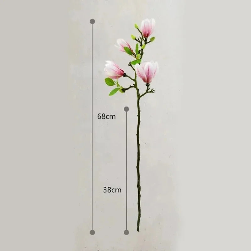 Artificial Magnolia Flower Branch For Home Living Room Decoration Fake Silk Plant Wedding Party Simulation Flower Bouquet