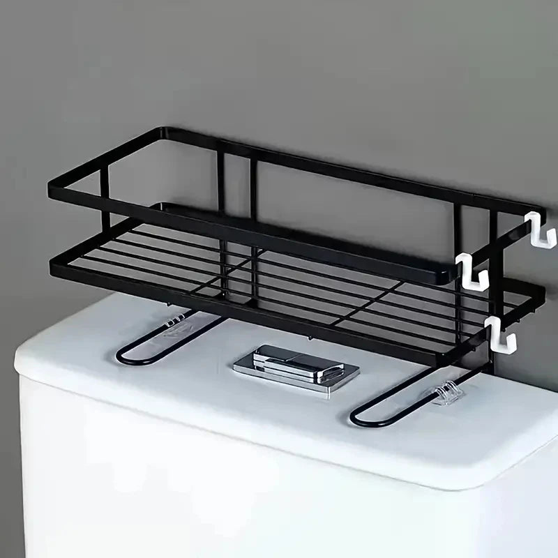 Bathroom Organizer Shelves Over The Toilet Shelf,1Tier Toilet Storage,Multi-function Paper Holder Basket No Drilling Space Saver