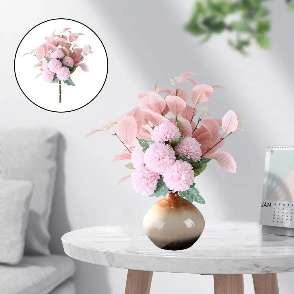 Artificial Flowers Bouquet Hydrangea Fake Flowers Chrysanthemum Silk Flowers Artificial for Decoration Flower Centerpieces