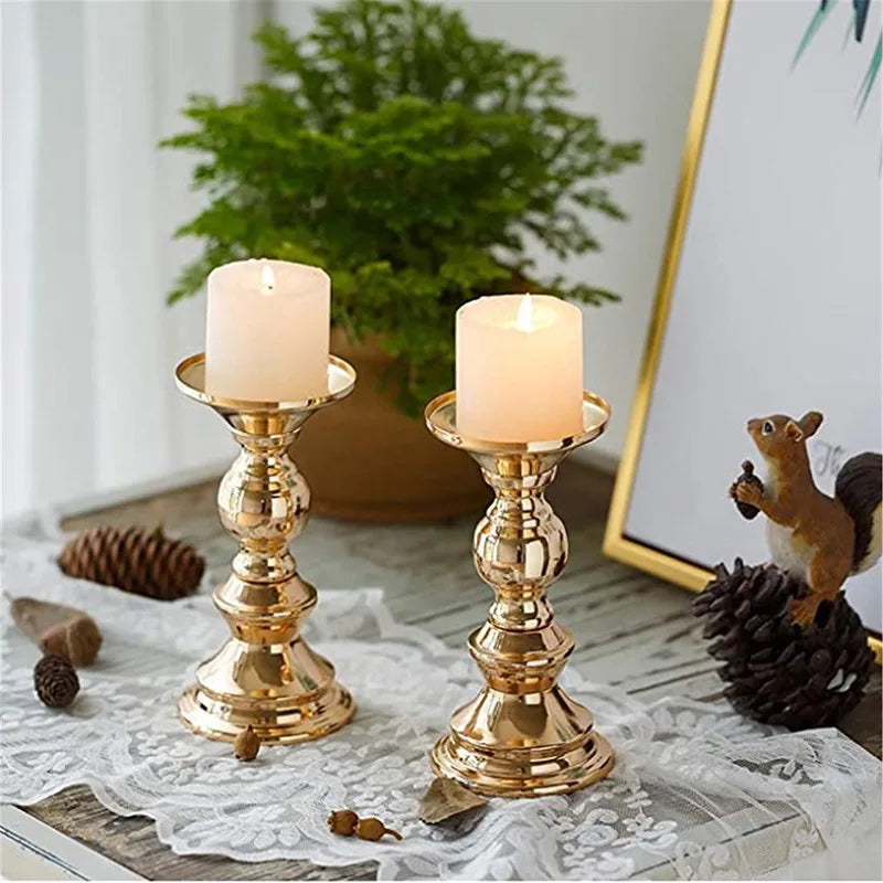 European style Metal Candle Holders Simple Golden Wedding Decoration Bar Party Living Room Decor Home Decor Candlestick