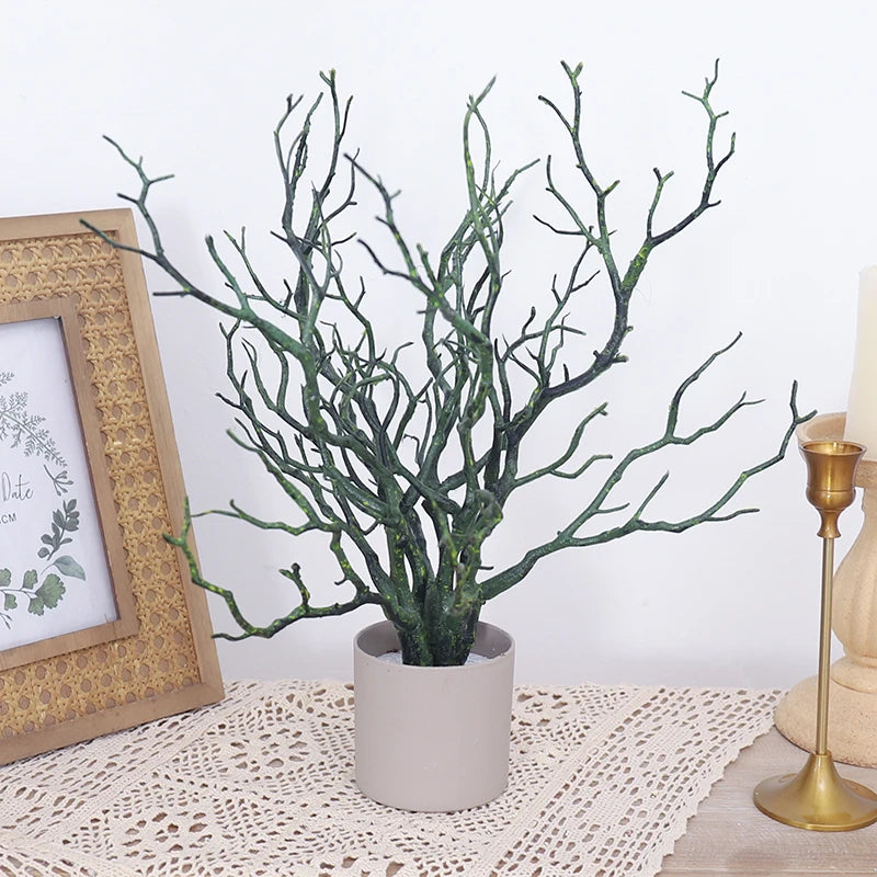 Plastic Artificial Dried Antlers Tree Branches Plant Twigs Dark Witch DIY Headband Accessories Wedding Party Xmas Decoration